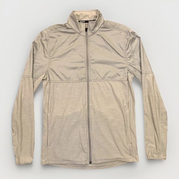Reebok Mens Speedwick Jacket Size S Gray Full Zip Activewear Pockets Stretch GUC - Picture 1 of 11